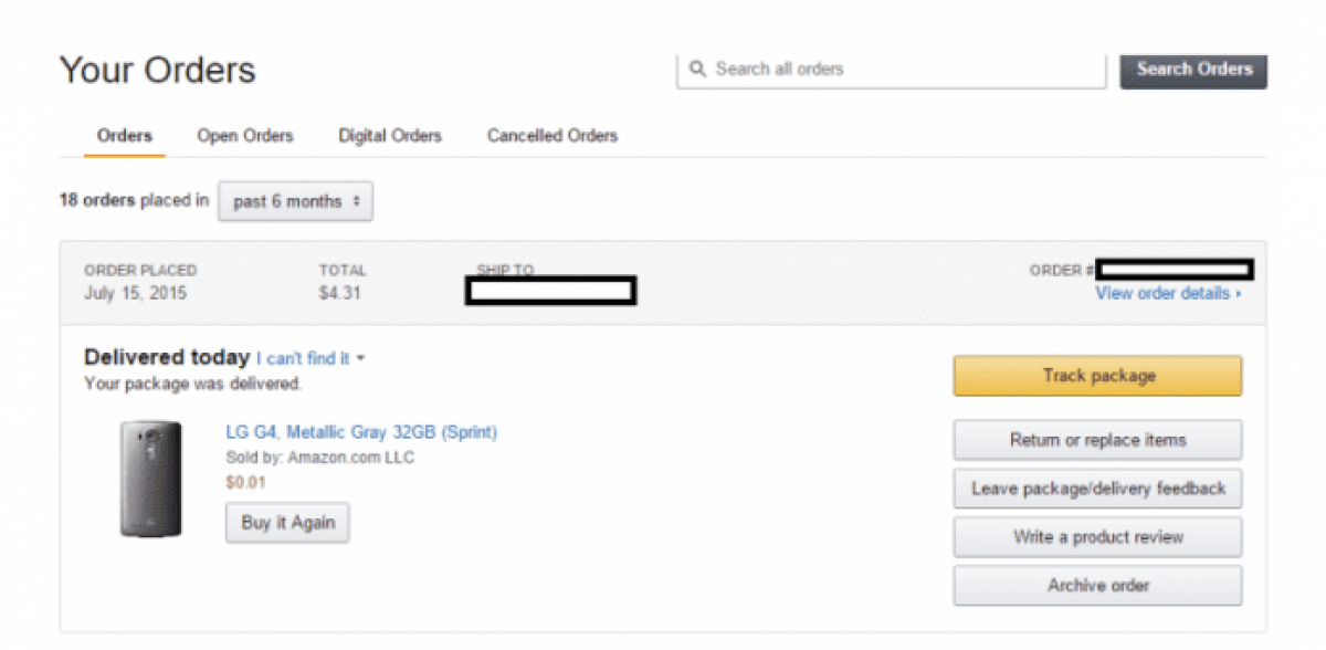 amazon archived orders still showing in my orders
