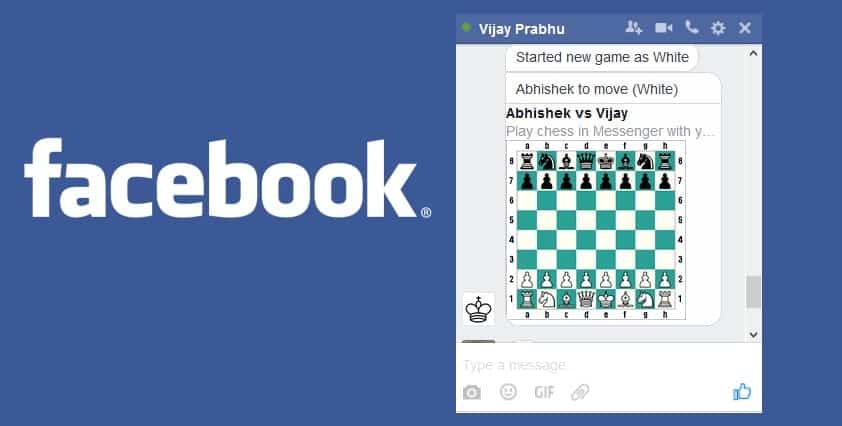 Facebook Messenger has an easter egg that lets you play chess