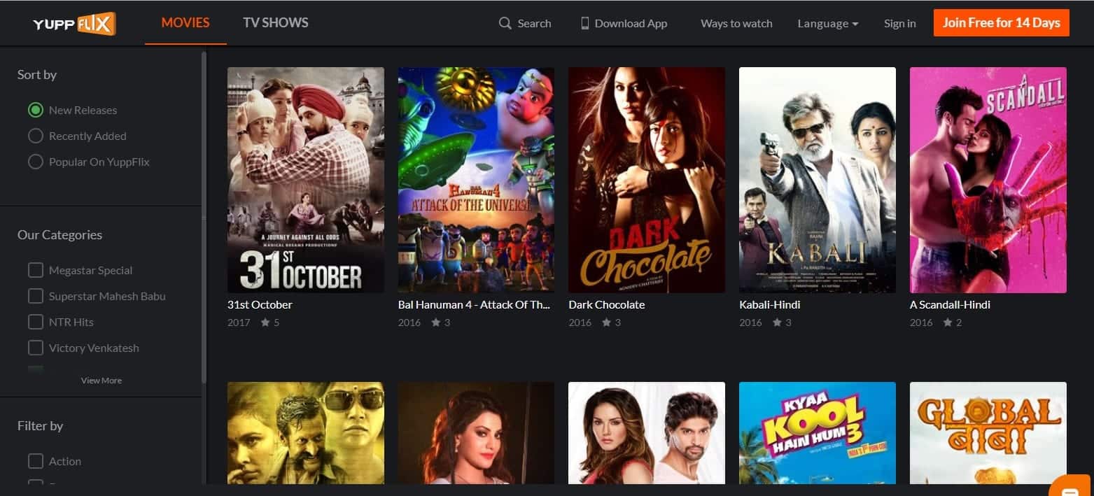 YuppFlix stream Hindi movies online