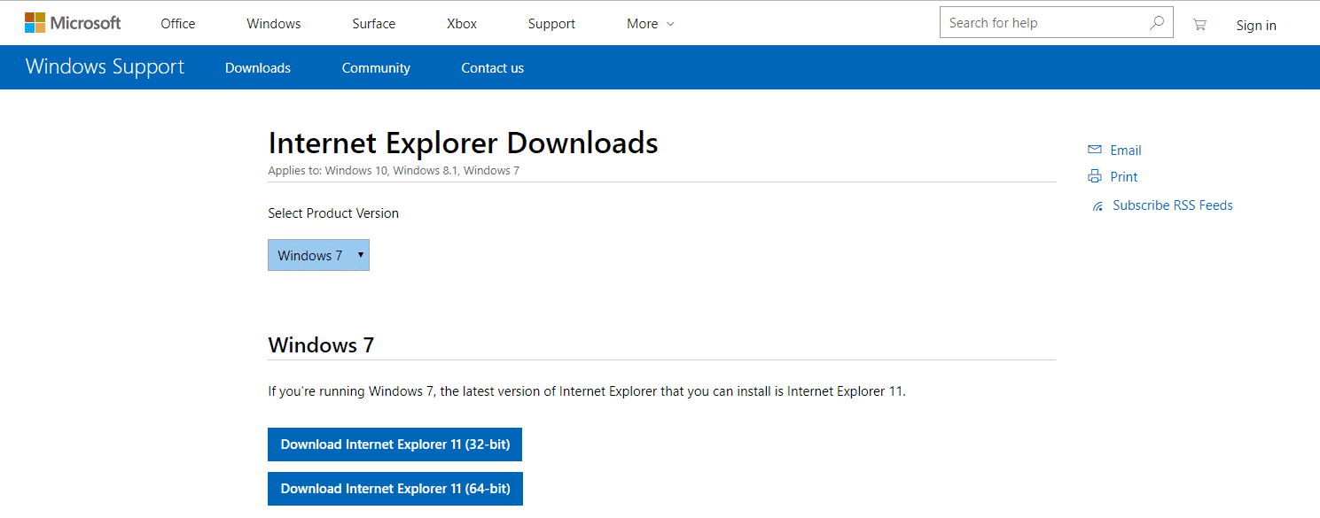 need to download latest internet explorer for win 10