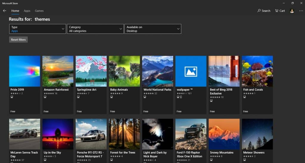 fail to download theme from microsoft store windows 10