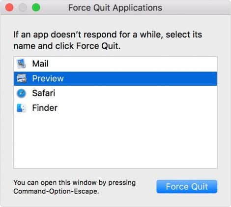 mac force quit ms word