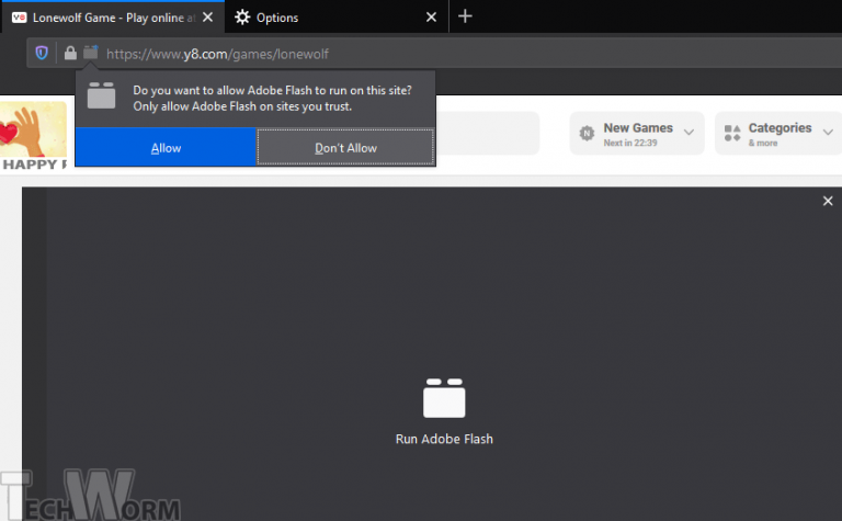 how to unblock adobe flash player in firefox