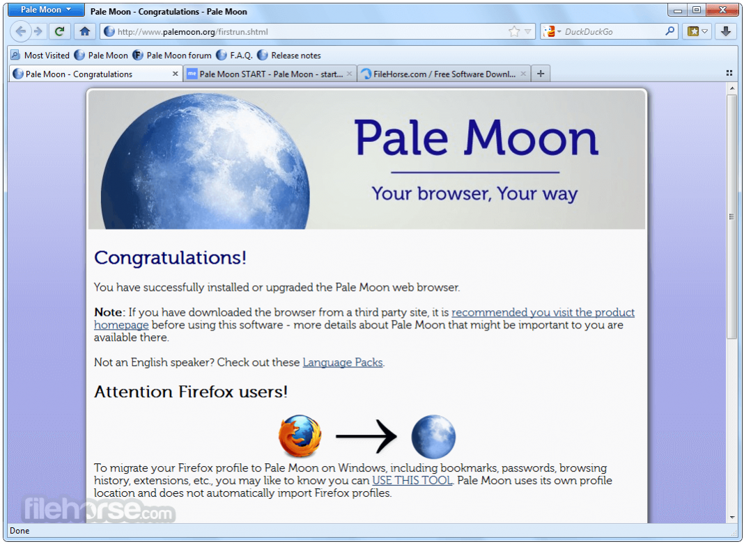 cannot install pale moon browser