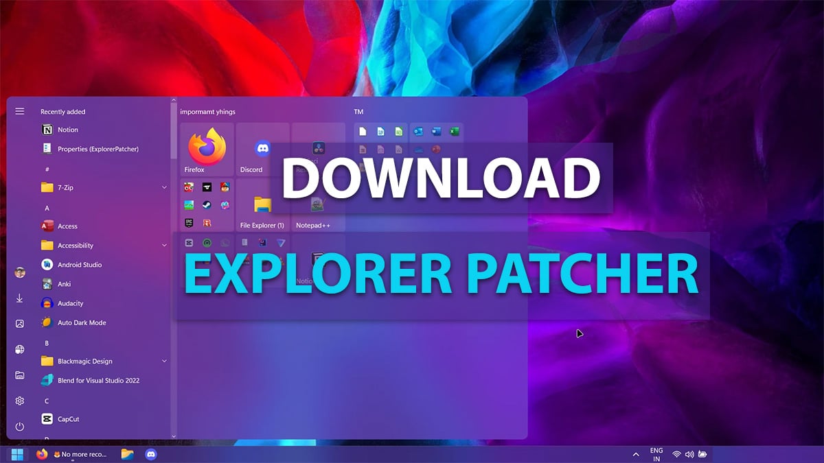 download the new version ExplorerPatcher 22621.2361.58.4